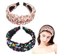 2 Piezas De Diadema De Lentejuelas, Diadema De Diseño Creativo, Accesorios Para El Cabello De Moda Y Modernos, Decoraciones De Peinado, Diadema Antideslizante.