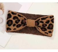 2 Piezas De Diadema De Leopardo Tejida A Mano, Orejeras Retro De Ala Ancha, Orejeras Cálidas De Estilo Bohemio, Maquillaje Y Lazos Para El Cabello.