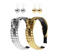 2 Piezas De Diademas Brillantes Y 2 Pares De Aretes, Diademas De Bordes De Ancho, Elees Diademas De Personalidad, Accesorios Para Ropa De Fiesta.