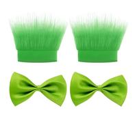 2 Piezas De Diademas De Felpa Verde, 2 Pajaritas Verdes, Accesorios Divertidos, Accesorios De Rol, Adecuados Para Juegos De Fanáticos Y Halloween.