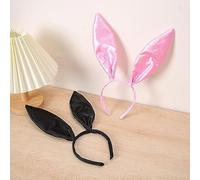 2 Piezas De Diademas De Orejas De Conejo, 2 Piezas De Collares De Lazo De Encaje, Collares Coles De Campana, Diademas De Juego De Roles.