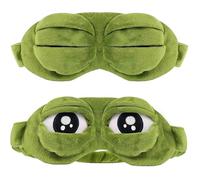 2 piezas de dibujos animados máscara para los ojos, máscara de ojos rana verde, máscara de noche infantil, máscara de noche Rigolo, adecuada para viajes y regalos