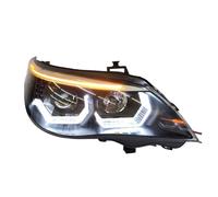 2 piezas de diseño de coche Compatible con faros delanteros serie 5 E60 año 2003-2010 Compatible con lámpara de cabeza E60 Angel Eye DRL luz delantera lente de xenón(2003-2007,HID 8000K Low Beam)