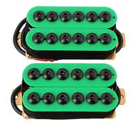 2 piezas de doble bobina Humbucker para guitarra eléctrica, puente y cuello, imán de cerámica, estilo invasor, estilo punk, verde