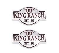 2 piezas de emblema de King Ranch Fender placa de identificación compatible con King Ranch Expedition (rojo plateado)