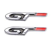 2 piezas de emblema GT 2017 2018 2019 2020 GT calcomanía lateral emblema insignia insignia insignia línea decorativa cubierta Trim (plata)