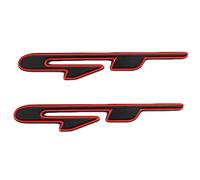 2 piezas de emblema GT de metal cromado para guardabarros de coche, logotipo corto, SUV Coupe 3D calcomanía (negro)