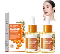 2 piezas de esencia de vitamina C para el rostro, esencia de vitamina C para la piel, sueros faciales hidratantes y nutritivos con vitamina C, esencia reafirmante y blanqueadora que amortigua la piel