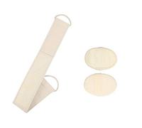 2 piezas de esponja de lufa exfoliante de espalda de doble cara correa de fregado corporal esponja de baño cinturón trasero