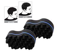 2 piezas de esponja de torsión para el cabello, cepillo de esponja de rizo mágico, cepillo de pelo de peluquero, esponja para rastas, herramienta para el cuidado del cabello con ondas de espiral afro