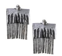 2 piezas de esqueletos colgantes para Halloween, decoraciones de fantasmas, esqueletos de la Parca, esqueletos aterradores realistas, decoraciones de esqueletos, ideales para decorar casas embrujadas.