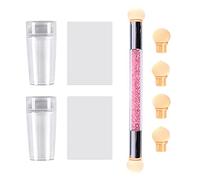 2 piezas de estampado de uñas, con 1 pieza de cepillo de teñido de doble capa, uñas de silicona, línea sonrisa de uñas francesas, accesorios de herramientas de impresión de uñas, para arte de uñas DIY