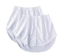 2 piezas de extensión de falda de camisa para mujer, falda de camisa extendida, mini falda de camisa falsa, falda de minifalda con botones, extensión de falda de camisa ajustable, O blanco., M