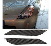 2 piezas de faros delanteros de cejas para Nissan 350Z 2003 2009 fibra de carbono, revestimiento UV, aspecto deportivo