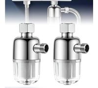 2 piezas de filtro de agua para ducha, filtro de agua para grifo, filtro de cal, elemento filtrante de acero inoxidable, filtro de ducha para calentadores de agua, lavadora, grifo, inodoros