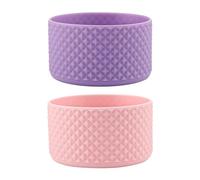 2 piezas de funda protectora de silicona para Stanley Cup Accessories para Stanley Cup Manguito protector de silicona para Stanley Cup Accesorios para vasos de 12 - 24 oz, color morado y rosa