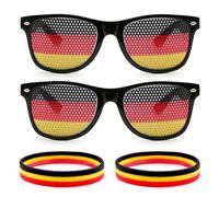 2 piezas de gafas alemanas, 2 piezas de pulseras, gafas de sol con bandera, artículos para fanáticos, decoraciones para fiestas de fútbol, accesorios de fotografía, accesorios para fiestas de la Cop
