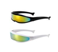 2 Piezas De Gafas De Sol Futuristas, Personalidad Genial, Gafas De Hip-Hop para Hombres Y Mujeres, Moda Creativa, Accesorios Al Aire Libre, Tardes Finales Al Aire Libre.