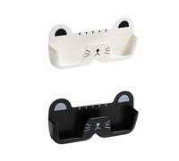 2 Piezas De Gafas En Forma De Gato, Rejilla De Almacenamiento Montada En La Pared, Gafas Creativas, Accesorios para El Hogar (Negro, Blanco).
