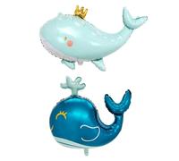 2 Piezas De Globos De Ballena, Globos De Animales Marinos, Globos Inflables De Papel De Aluminio, Globos De Ballena De Dibujos Animados, Decoraciones Para Fiestas Junto Al Mar