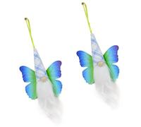 2 piezas de gnomos de mariposa en miniatura, muñecos escandinavos de elfos, decoración colgante para suministros de fiesta de Pascua