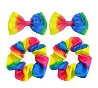 2 piezas de gomas para el pelo para niñas, 2 piezas de pinzas para el pelo con lazo, gomas para el pelo de cola de caballo, gomas para el pelo coloridas, gomas elásticas para el pelo para niñas