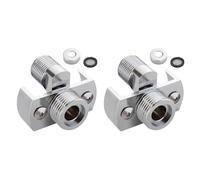 2 piezas de grifo ajustable en ángulo curvado, adaptador de conversión de ducha montado en la pared de cobre, accesorios de extensión excéntrica de junta angular