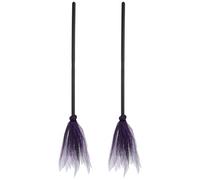2 piezas de Halloween Brujas escoba de plástico Broomstick niños escoba Cosplay accesorios para niños Cosplay fiesta mascarada