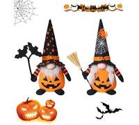 2 piezas de Halloween Deko Wichtel,Plüschtier Halloween Zwerg Plüsch Deko,Gesichtslose old Mann Zwerg Rudolph Doll Haus Ornamente für Halloween Dekoraen,Festliche Geschenke Plüschpuppen Dekoration