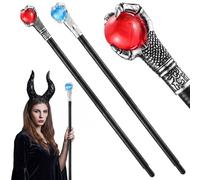 2 piezas de Halloween Fire Dragon Claw Cane Orb Dragon Staff Orb Decoración de bastón Accesorios de bastón Mago Varita de bruja Rey Real Cetro Reina Gadget Cosplay (rojo, blanco)