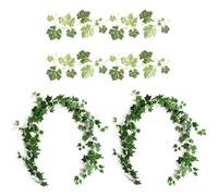 2 Piezas De Hiedra Simulada Y 4 Piezas De Pegatinas De Pared De Hojas Verdes, Plantas Artificiales, Plantas Verdes Decorativas, Decoración Del Hogar, Decoraciones De Habitaciones
