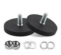 2 piezas de imanes de neodimio gomosos, Ø 88 mm, imanes redondos de goma, capacidad de carga de 55 kg, imán de olla en forma de disco con rosca externa M10, imán de agarre plano, para tiras de luz