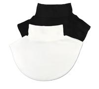 2 Piezas de Insertos de Cuello Alto Desmontables para Mujer, Cuello de algodón falso, Blusa interior sin mangas para suéteres y blusas, Cortavientos para otoño e invierno, Blanco y negro