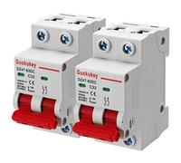 2 piezas de interruptor automático de protección de circuito PV DC 1000V 32A 2 polos DZ47-C32 interruptor de corte de circuito interruptor de protección de aire para sistemas fotovoltaicos