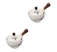 2 Piezas de Jarra de cerámica con asa Lateral, Tetera Vintage China, Tetera de cerámica, Tetera portátil, Bandeja de té Kung Fu, Tetera portátil, Tetera Suelta