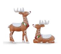 2 piezas de joyería de renos de resina 2026. El bonito aspecto de estos renos es un capricho y alegría para tus decoraciones navideñas. (marrón, 8,8 x 3,2 x 12,7 cm)