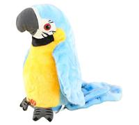 2 piezas de juguete de loro parlante de felpa vívida, loro parlante interactivo repite lo que dijiste, juguetes electrónicos para pájaros para niños y niñas, fiesta de cumpleaños, sin batería, azul