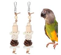 Pssopp 2 Piezas de Juguete masticable de lufa Natural para Mascota pájaro Loro Juguete de Bola de ratán para Periquito pequeño Cockatiel Conures Finch Budgie Macaw Juguetes