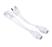 2 Piezas de Kit de Inyector y Divisor PoE, Cable Adaptador No Estándar Resistente Al Agua 10 100 Mbps Cat5 5e 6 Cable de Red Estándar (Negro) PoE DC12V Divisor PoE PoE