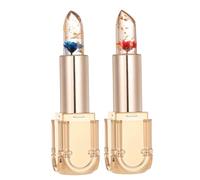 2 piezas de lápiz labial que cambia de color, lápiz labial de flores transparentes nutritivos bálsamo de labios con tintado hidratante de larga duración tinte de labios antiadherente de larga duració