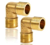 2 piezas de latón ángulo de 90 grados, 1/2" AG a 1/2" AG, ángulo de tubo DN15, arco de latón de 90°, rosca exterior de 1/2 pulgadas x rosca exterior de 1/2 pulgadas, accesorios sanitarios de ángulo