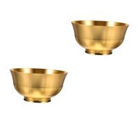 2 piezas de latón brillante Cornucopia cuenco tibetano para cantar, cuenco decorativo, suministros budistas tibetanos, suministro budista, cuenco budista, taza de ofrenda de Buda, Yoga