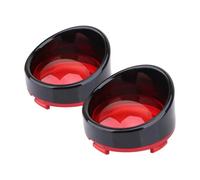 2 piezas de lente de luz de señal de giro for motocicleta, anillo embellecedor, cubierta de visera for Dyna Street Glide Fat Boy Softail Touring(Light Black Red)
