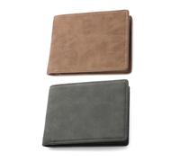 2 Piezas De Letras para Hombres, Bolso Breve De Cuero Simple, Bolsillo De Letras Retro, Bolsa De Tarjeta Plegable, Bolsa De Memoria (Negro, Marrón).
