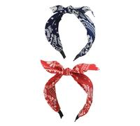 2 Piezas De Ligamentos Frontales Retro Impresos, Diademas De Moda, Talentosos, Accesorios Para El Cabello De Estilo Rocoso, Accesorios De Atuendos, Accesorios Para El Cabello Para Mujeres.