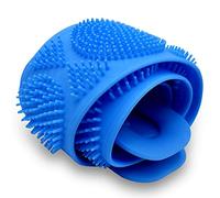 2 piezas de limpiador de silicona para ducha, limpiador profundo, limpiador largo de silicona, para hombres y mujeres, cepillo de silicona exfoliante, cuerpo de baño de 28.5 pulgadas (azul cielo)