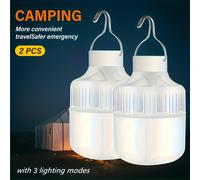 2 Piezas de Linterna de para Camping, Lámpara LED Portátil Recargable por USB, 3 de Iluminación, Ideal para Colgar en Tiendas, Camping al , Barbacoas y Uso de Emergencia