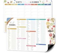 2 piezas de lista de verificación de primeros alimentos para bebés, suministros de destete LED para bebé, imán de nevera y planificador diario de comidas, 12 x 8 pulgadas, tabla de alimentos para