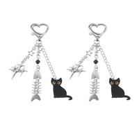 2 Piezas De Llavero, Cole Creativo De Espina De Pez De Gato, Decoración De Mochila De Tendencia De Personalidad, Prácticos Accesorios para Bolsos Portátiles.