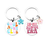 2 Piezas De Llavero De Flores De Acción De Gracias, Llavero De Tía De Acero Inoxidable, Regalo Creativo De Acción De Gracias, Cumpleaños para Tía.